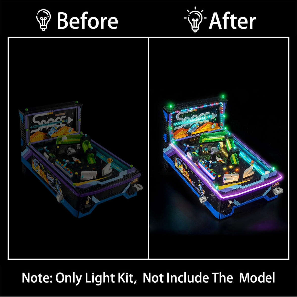 LED Lighting Kit for Lego 11374 Arcade Pinball Machine (Kit Only)