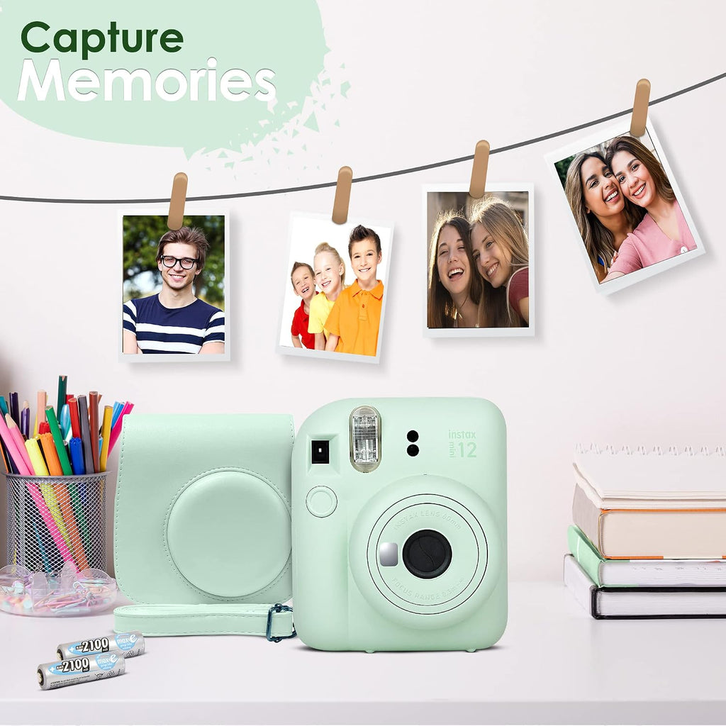 Fujifilm Instax Mini 12 Instant Camera Clay White & 60 Fuji Film Sheets