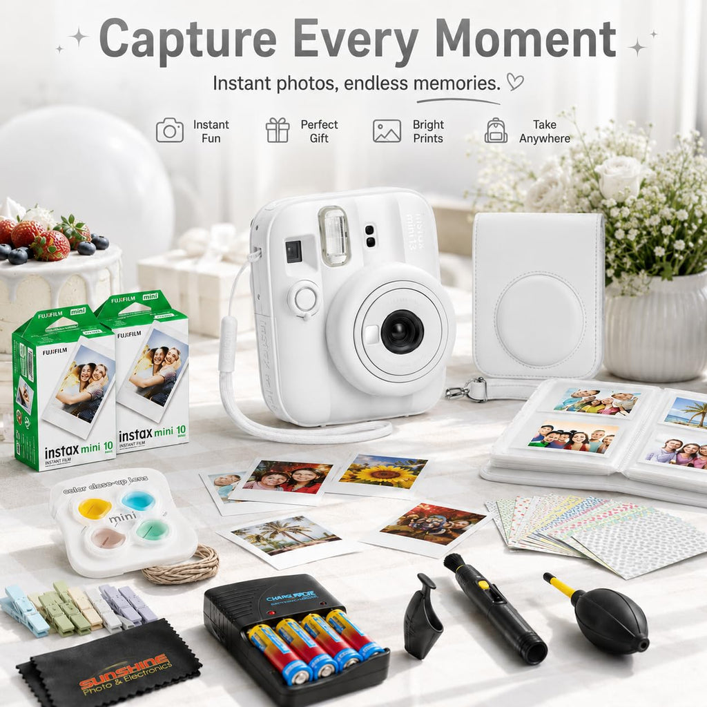 FUJIFILM instax Mini 13 Instant Film Camera Bundle (Candy Pink)