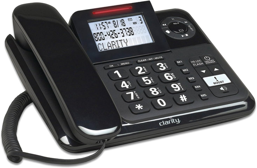 Clarity E814CC Amplified Corded/Cordless Combo with Answering Machine- Bundles, Dual-SIM and Dual keypad