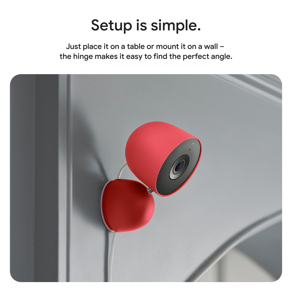Google Nest Cam Indoor (Wired, 3rd Gen) - Security Camera - 2025 - Snow