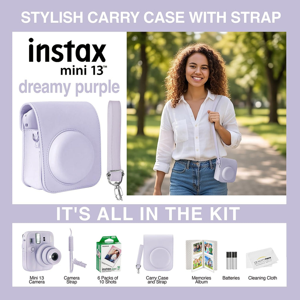Fujifilm Instax Mini 13 Instant Camera 60 Films and Accessories (Dreamy Purple)