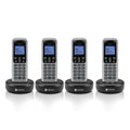 Motorola Voice Cordless Phone System w/ 4 Digital Handsets + Answering Machine, Remote Access, Call Block - Dark Grey (T614)