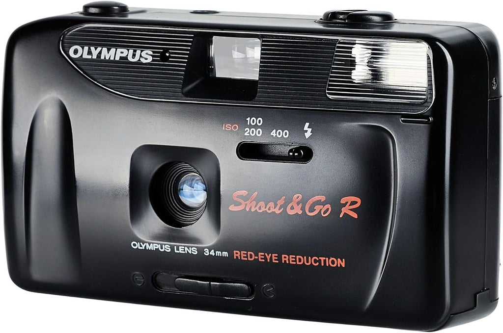 Olympus Shoot & Go 35mm Point & Shoot Film Camera with Built-In Flash â Compact Auto Focus Vintage Camera (Renewed)