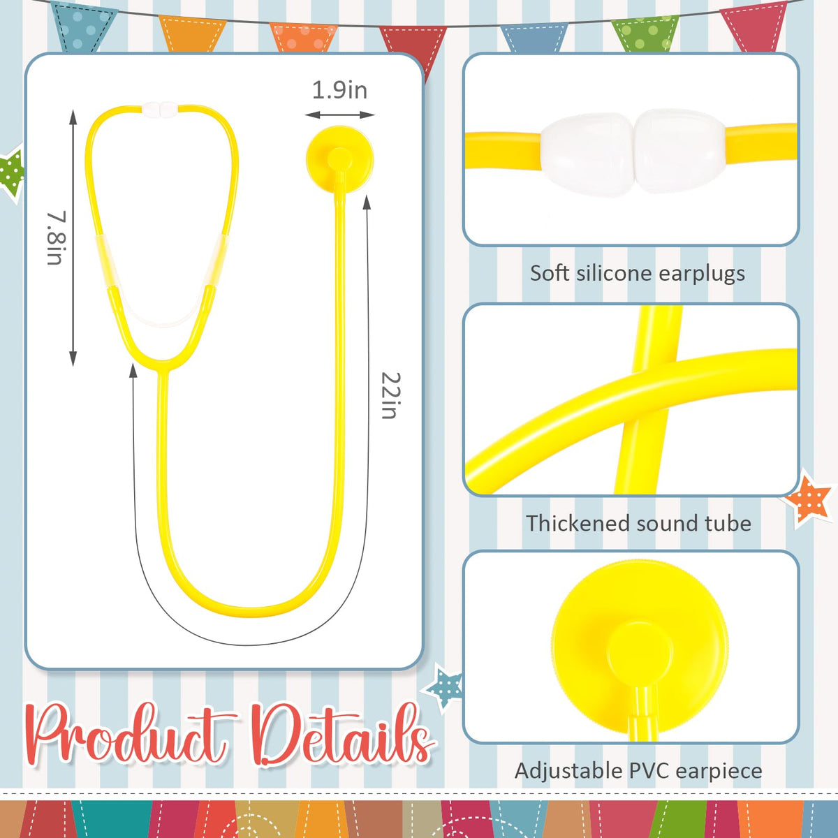 Leitee 100 Pieces Kid Stethoscope Toy Bulk Real Working Plastic Stethoscope