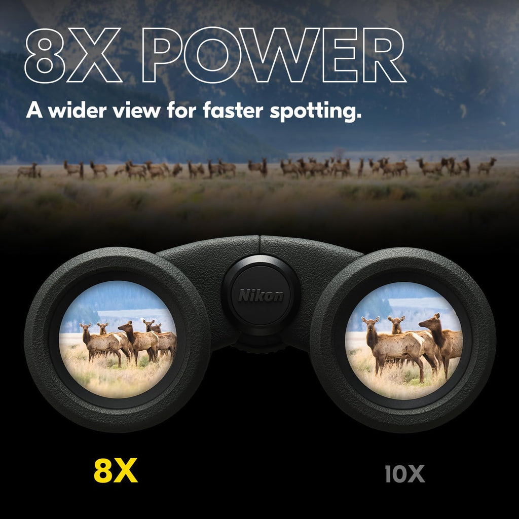 Nikon PROSTAFF P3 10x30 Binocular | Waterproof, fogproof, rubber-armored compact Binocular, wide field of view & long eye relief | Official Nikon USA Model