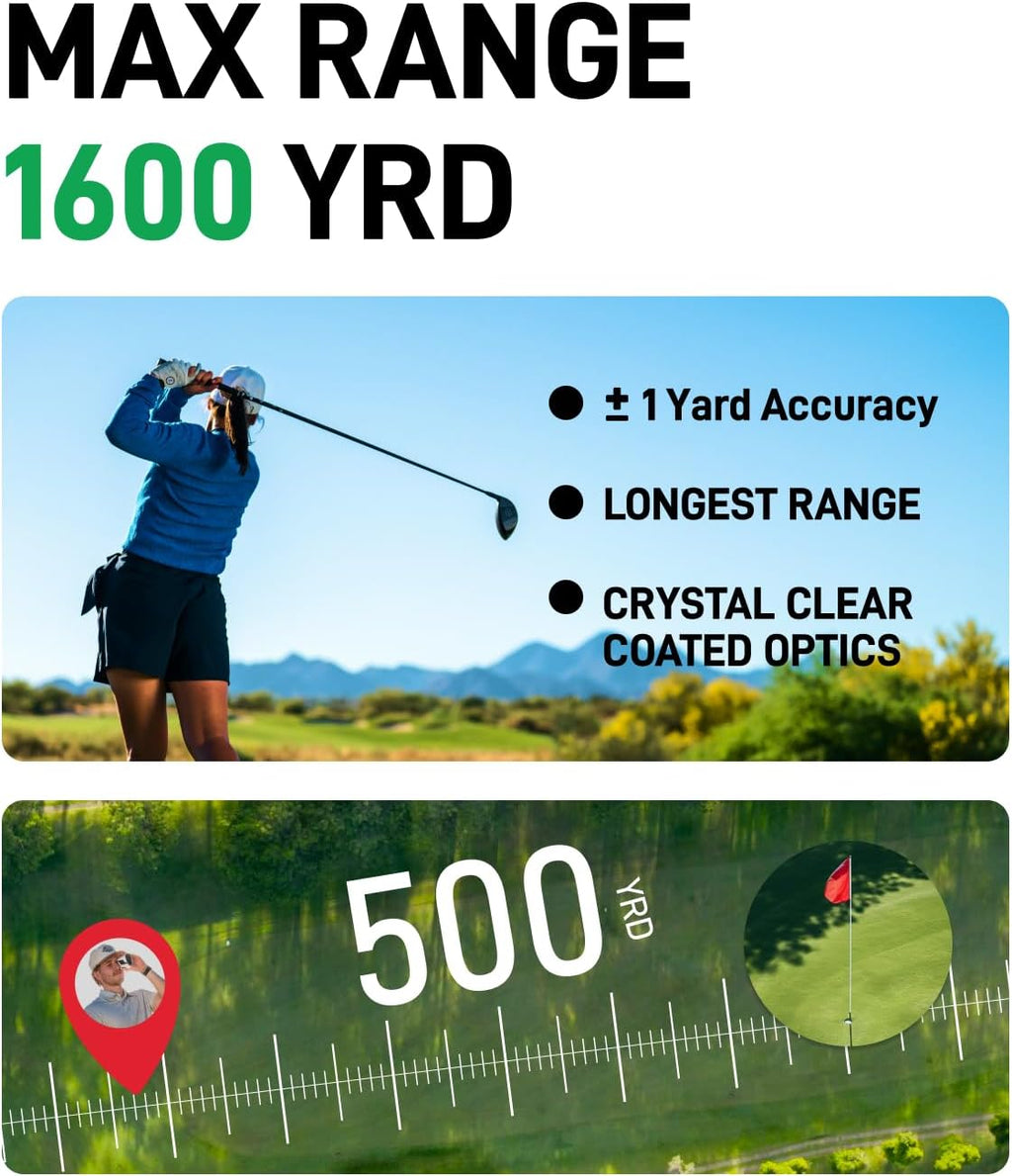 Yard Sync L30 Golf Laser Rangefinder with Slope On/Off Switch