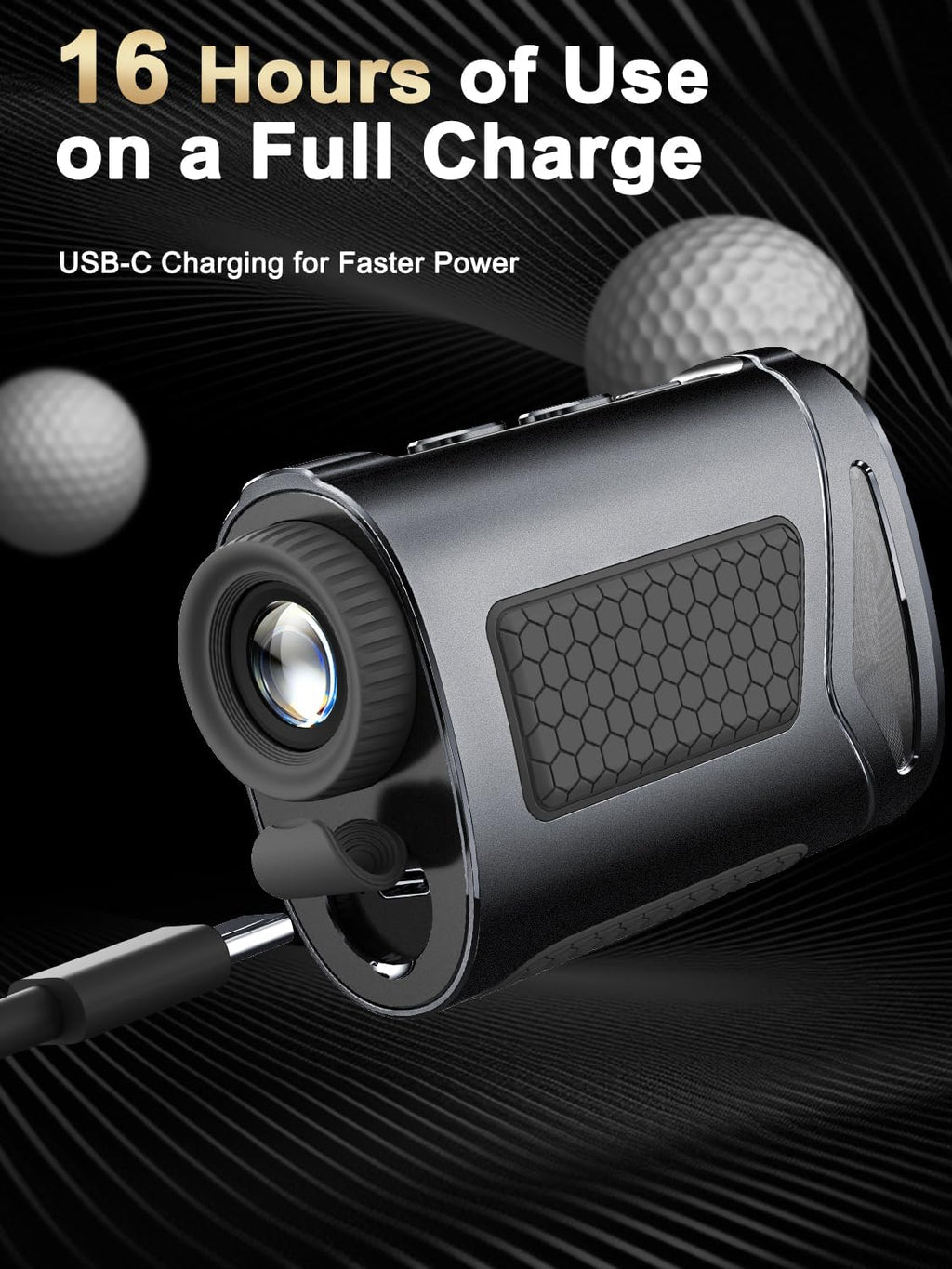1300Y Golf Rangefinder with Slope, Flag Lock Vibration, 7X Magnification