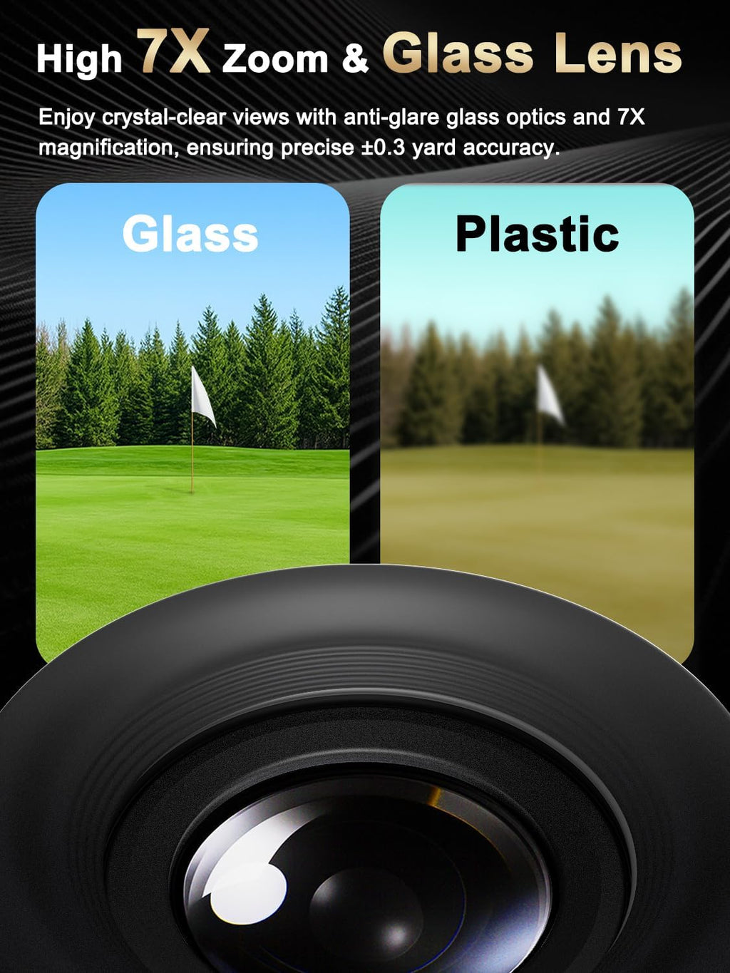 1300Y Golf Rangefinder with Slope, Flag Lock Vibration, 7X Magnification