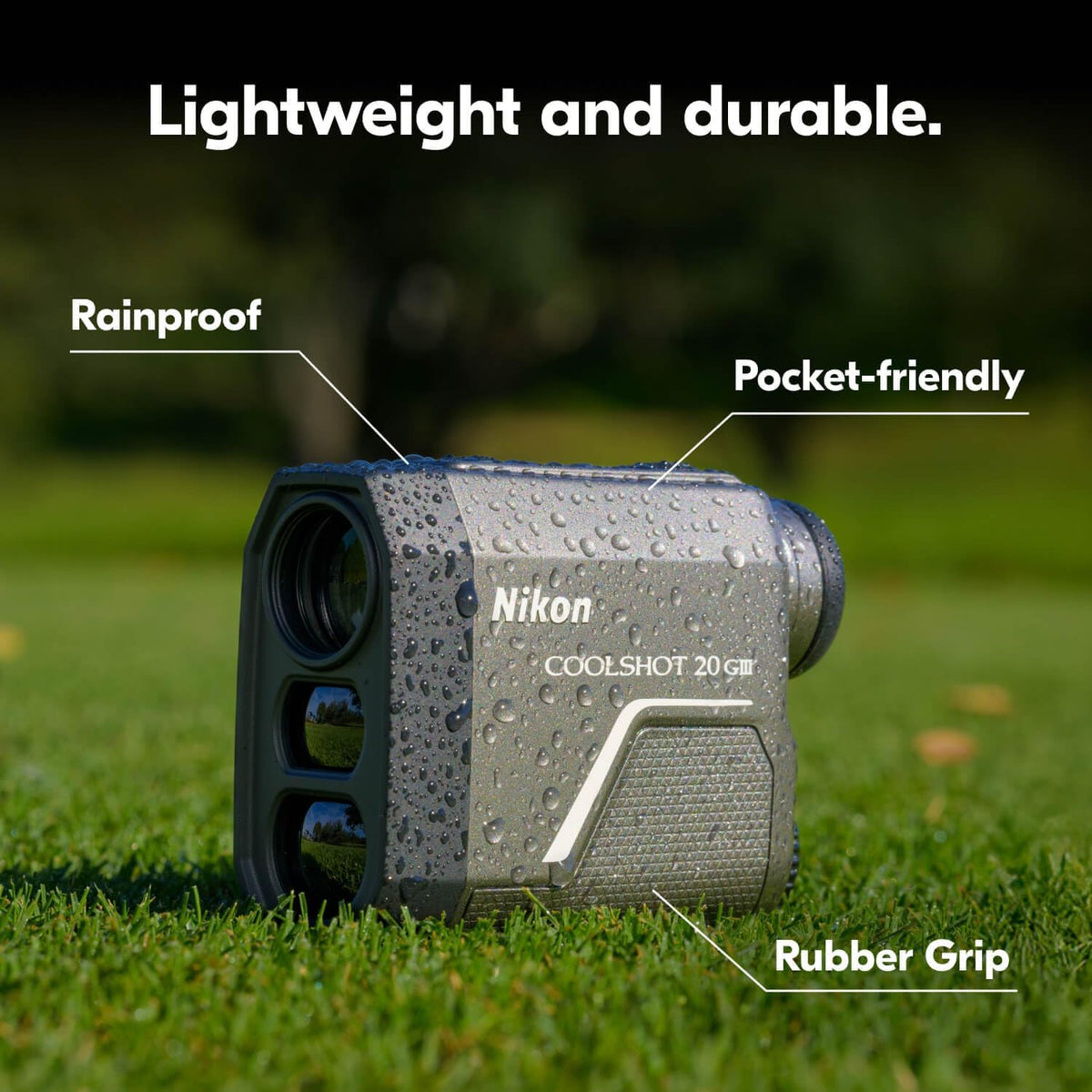 Nikon COOLSHOT Golf Laser Rangefinder - 20i GIII/20 GIII | 6x20 Optics, 800-Yard Range, Rainproof Design, Lightweight, Compact Rangefinder with Slope Compensation, Locked On Quake