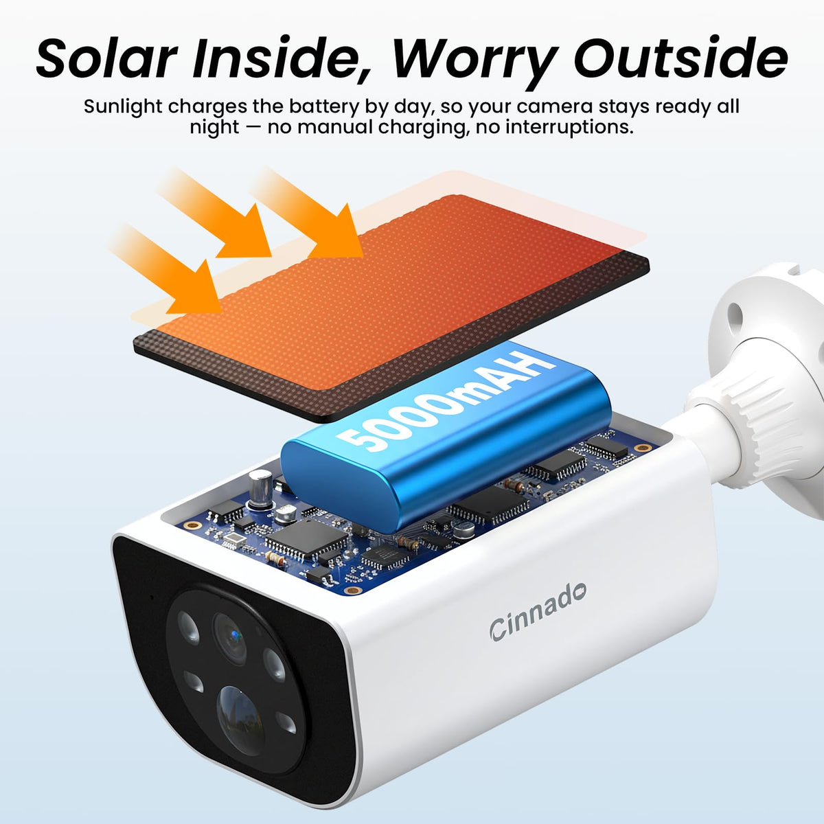 Cinnado Security Cameras Wireless Outdoor Integrated Solar Panel, S1 4Pack