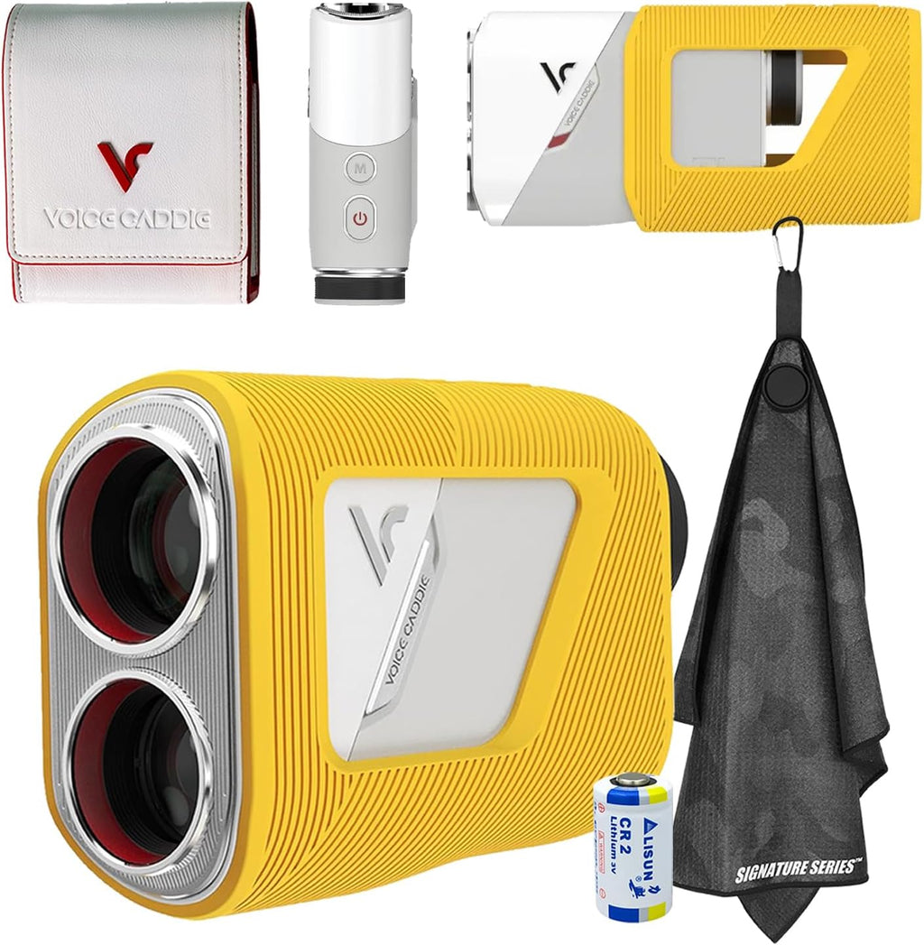 Voice Caddie TL1 Golf Laser Rangefinder with Slope Compensation - 6X Magnification, Pin Tracer Technology, Dual-Color OLED Display, Tournament Mode, Magnetic Mount and Signature Series Bundle
