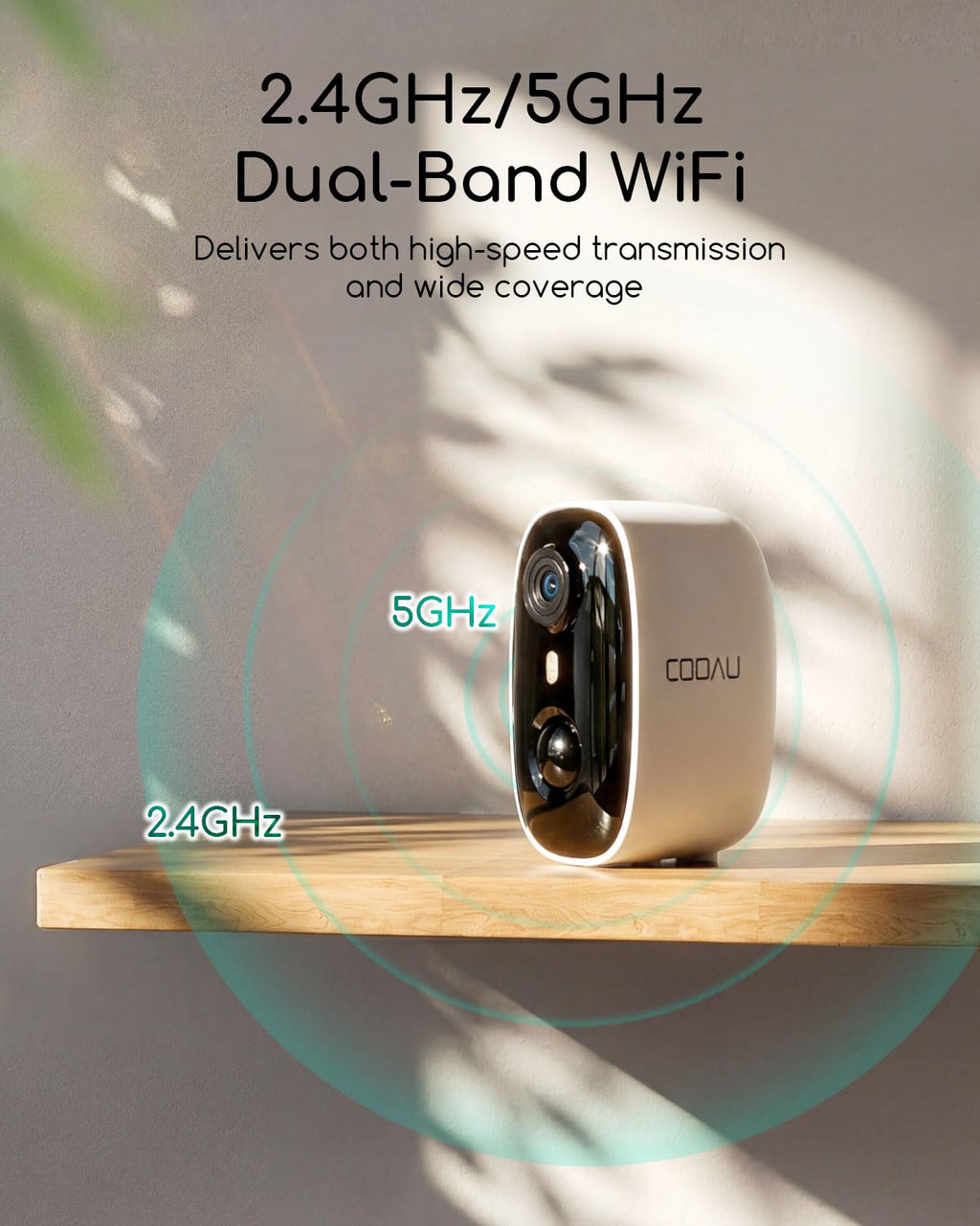 COOAU 4MP/2.5K Security Cameras Wireless Outdoor, 30% Faster Solar Charging