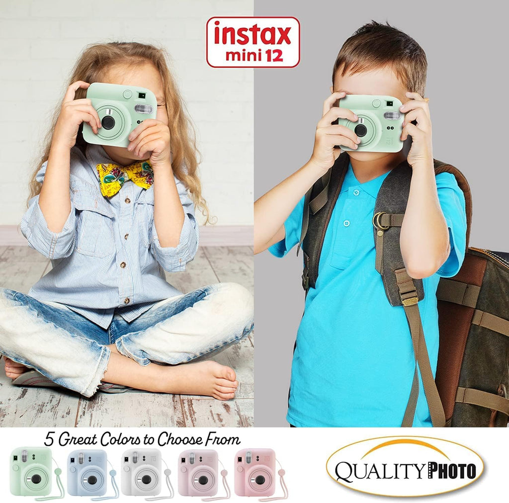 Fujifilm Instax Mini 12 Instant Camera + 60 Photo Prints + Accessories, Lilac Purple