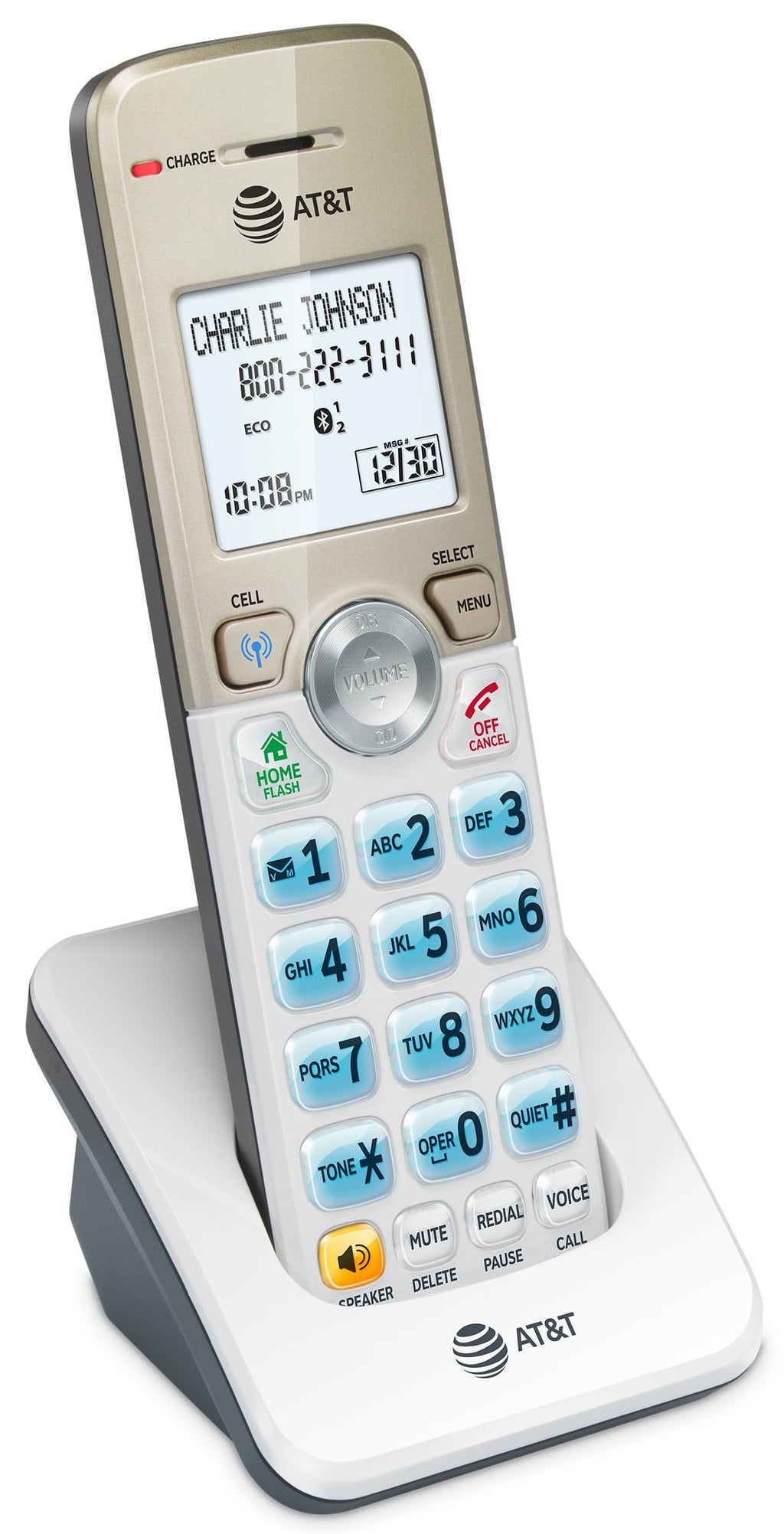 AT&T DL72319 DECT 6.0 3-Handset Cordless Phone for Home with Connect to Cell, Call Blocking, 1.8" Backlit Screen, Big Buttons, intercom, and Unsurpassed Range