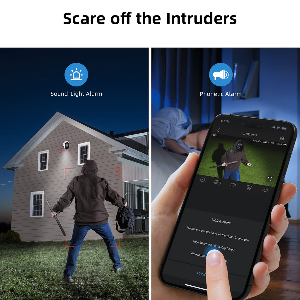 aosu 2K Battery Security Cameras Wireless Outdoor System, 4-Cam-Kit