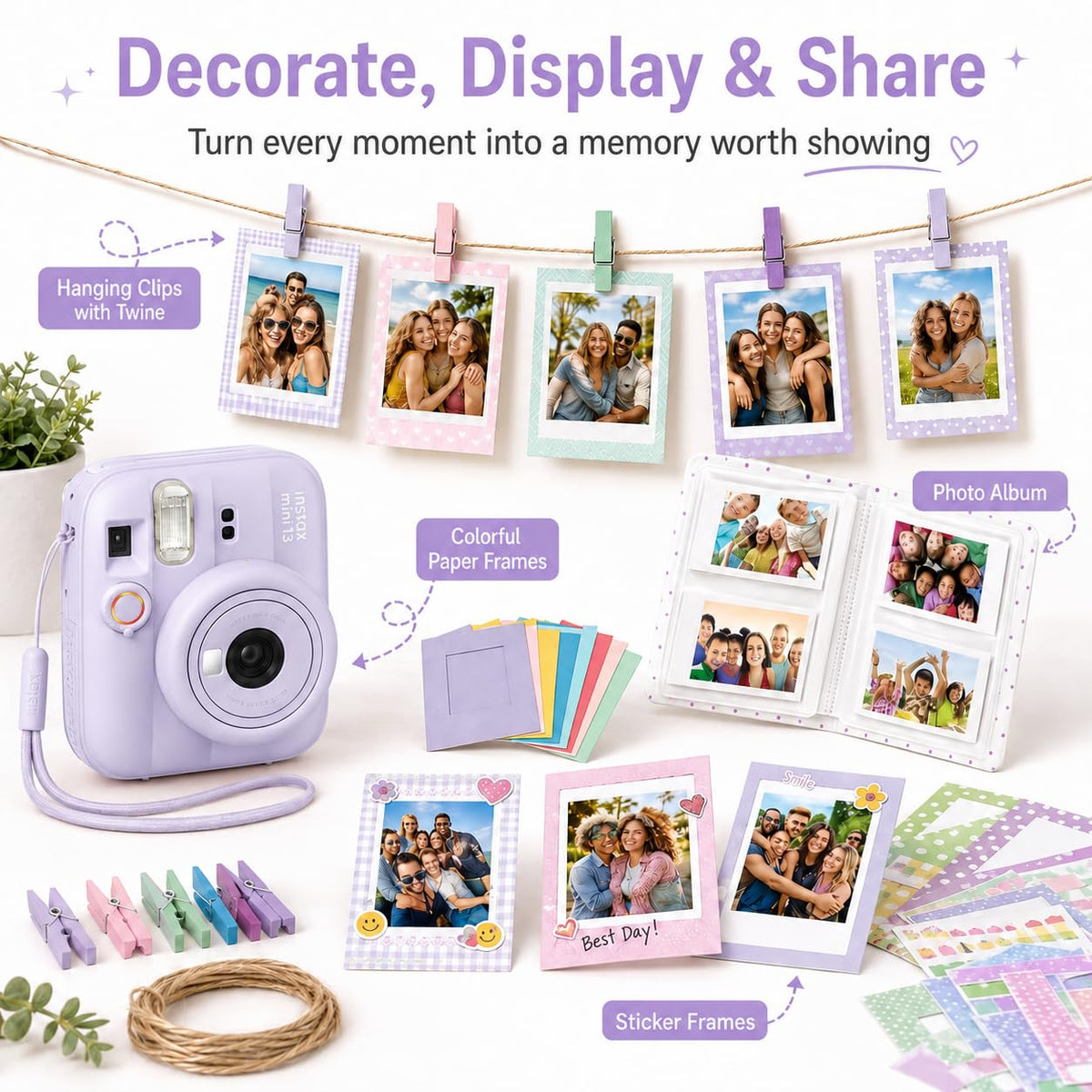 FUJIFILM instax Mini 13 Instant Film Camera Bundle (Candy Pink)