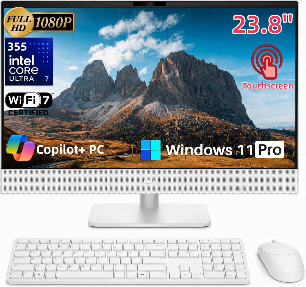 Dell 24 All-in-One Touchscreen Desktop Computer, 16GB DDR5 RAM, 1TB SSD