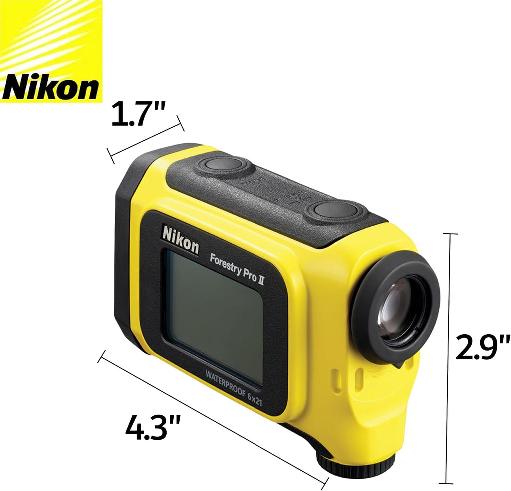 Nikon Forestry Pro II Laser Rangefinder/Hypsometer (16703) Bundle with 3 Extra CR2 Batteries and Lens Cloth - Digital Range Finder and Tape Measure, Height Measurement for Trees, Poles, and Other