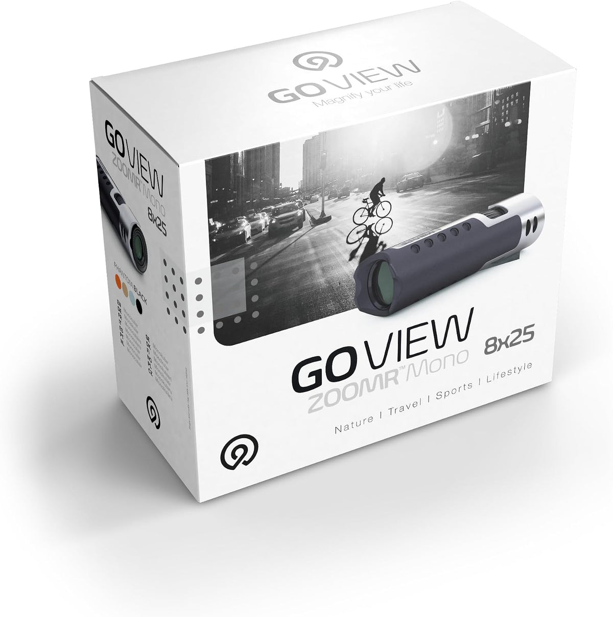 GOVIEW ZOOMR Mono 8x25 High Powered Monocular for Adults - Phantom Black