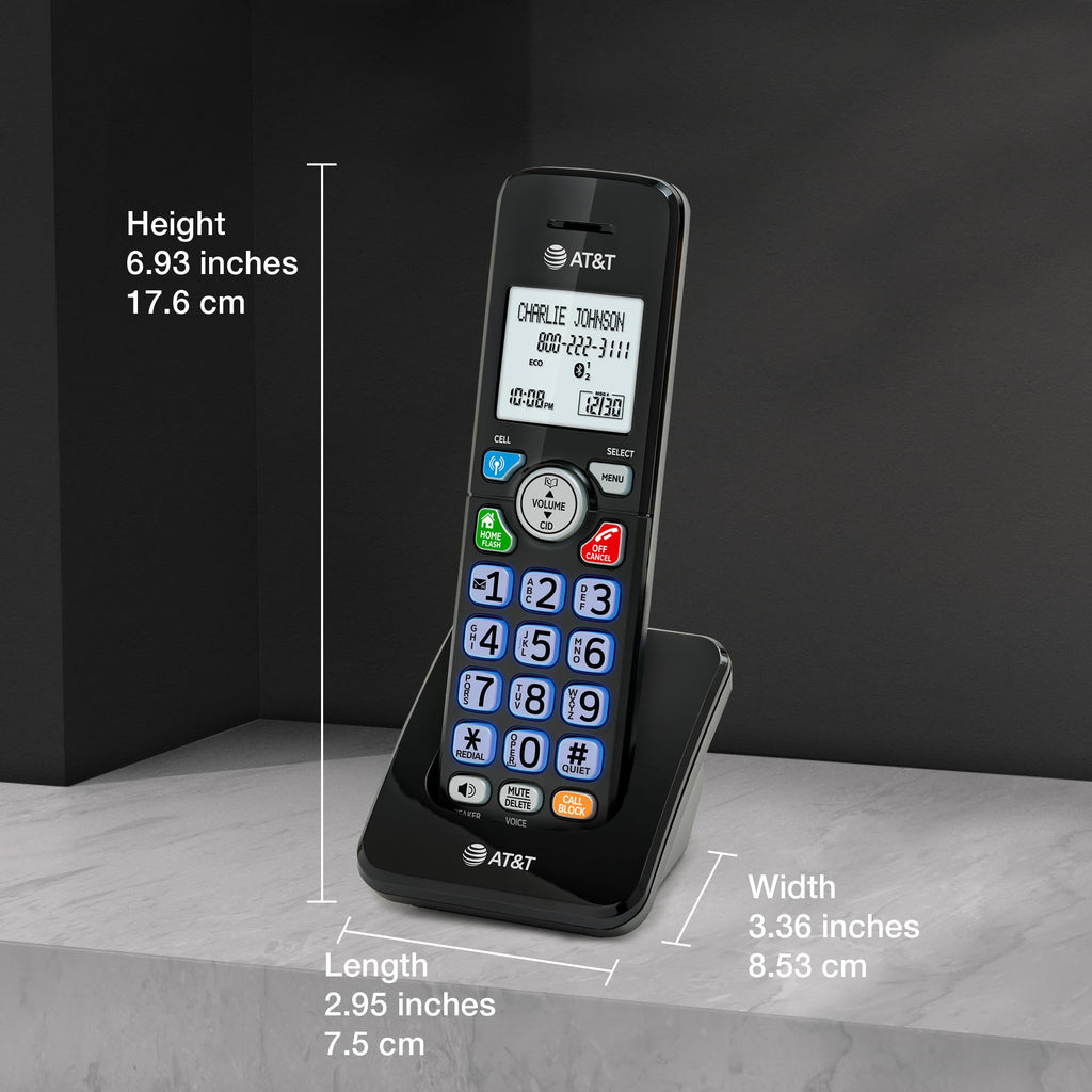 AT&T DL72319 DECT 6.0 3-Handset Cordless Phone for Home with Connect to Cell, Call Blocking, 1.8" Backlit Screen, Big Buttons, intercom, and Unsurpassed Range