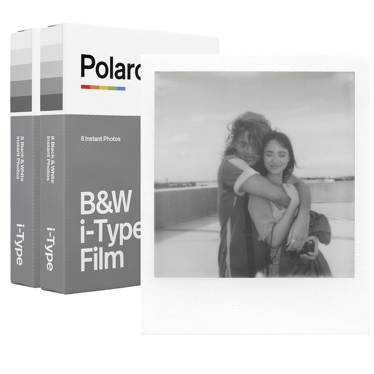 Polaroid Now Generation3 iType Camera in Pebble White + 8 Film Bundle