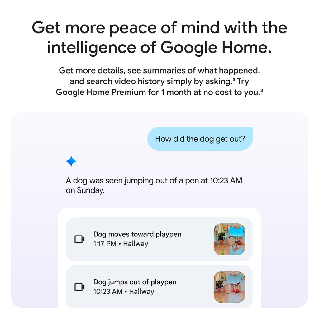 Google Nest Cam Indoor (Wired, 3rd Gen) - Security Camera - 2025 - Snow