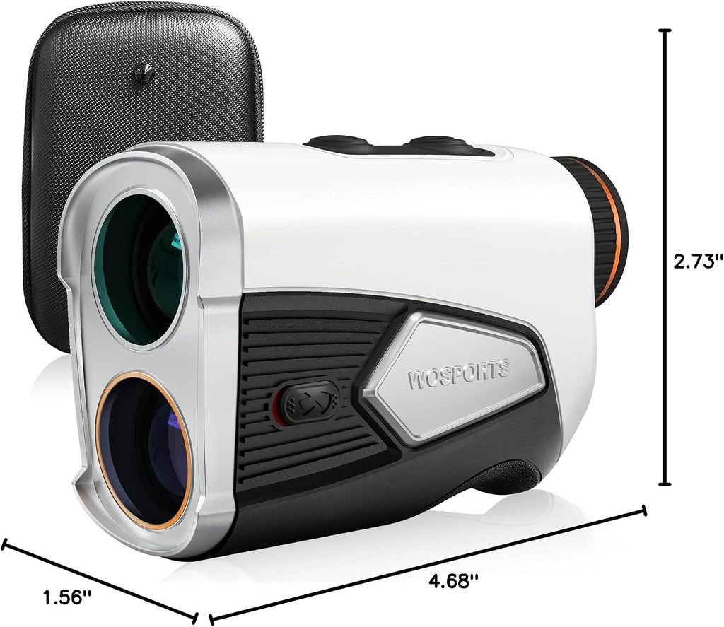 WOSPORTS Golf Rangefinder with Slope, 1500-Yard Pin Lock Vibration Range Finder(Feet/Meters/Yards), 7X Magnification, Magnetic Mount, Rechargeable