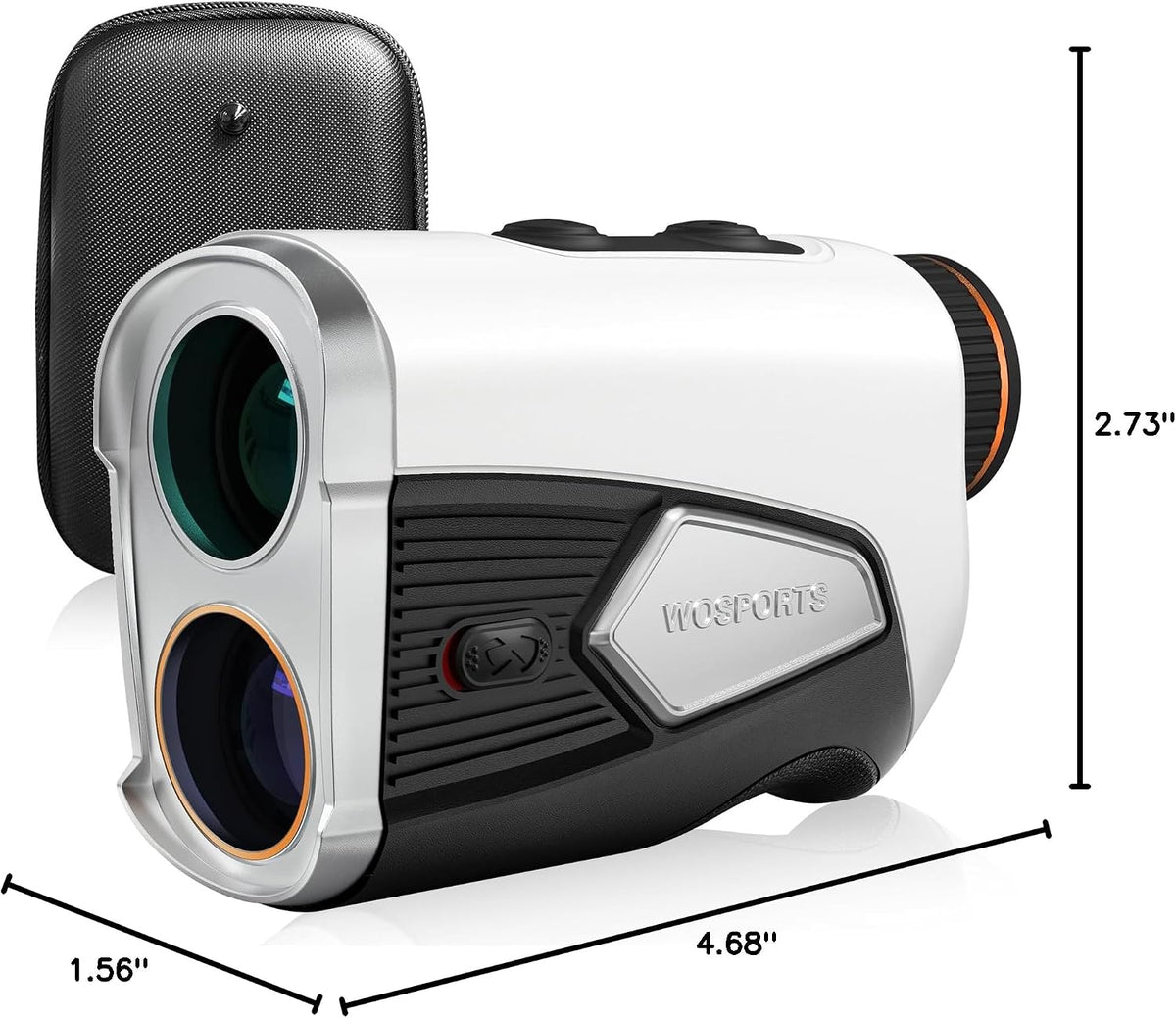 WOSPORTS Golf Rangefinder with Slope, 1500-Yard Pin Lock Vibration Range Finder(Feet/Meters/Yards), 7X Magnification, Magnetic Mount, Rechargeable