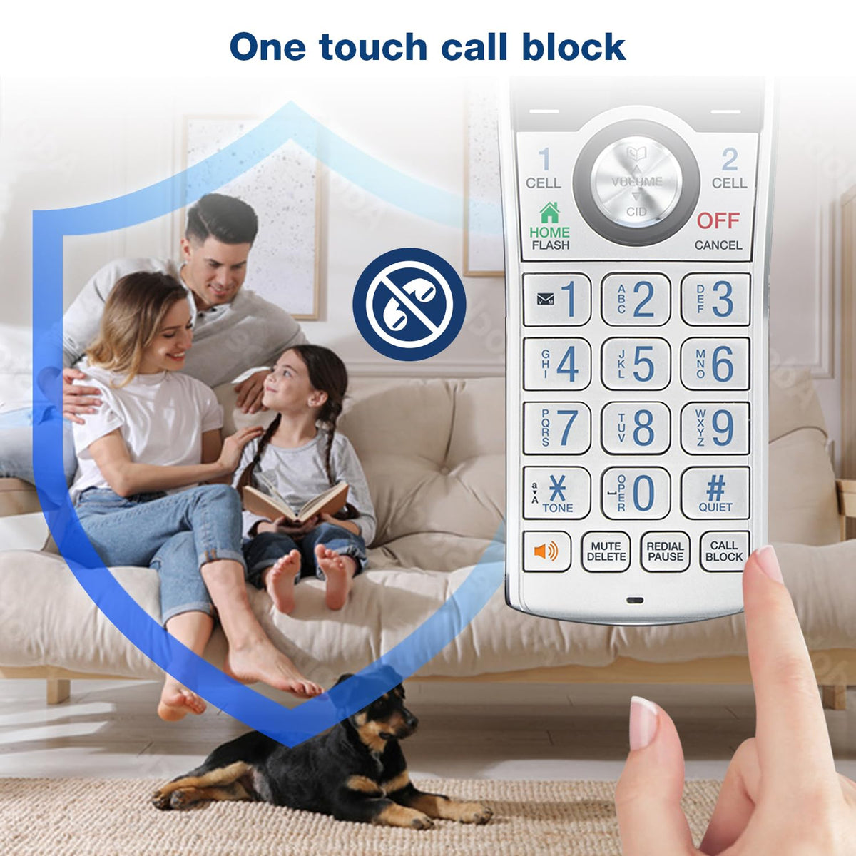 VTech IS8151-2 Super Long Range 2 Handset DECT 6.0 Cordless Phone for Home with Answering Machine, 2300 ft Range, Call Blocking, Bluetooth, Headset Jack, Power Backup, Intercom, Expandable to 12 HS