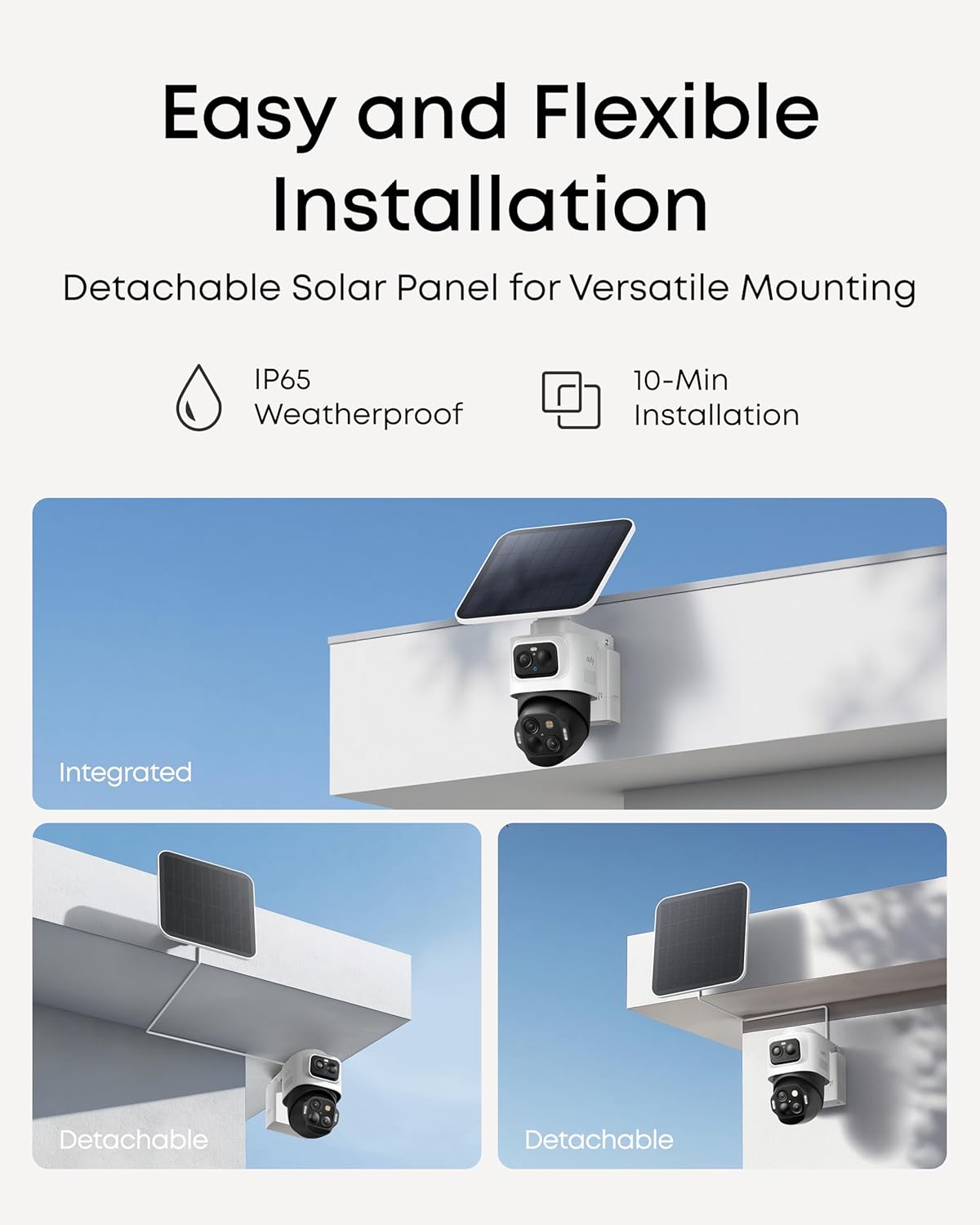 eufy Security eufyCam S4, 4K Solar Camera, 3-Lens PTZ, 360Â° Coverage