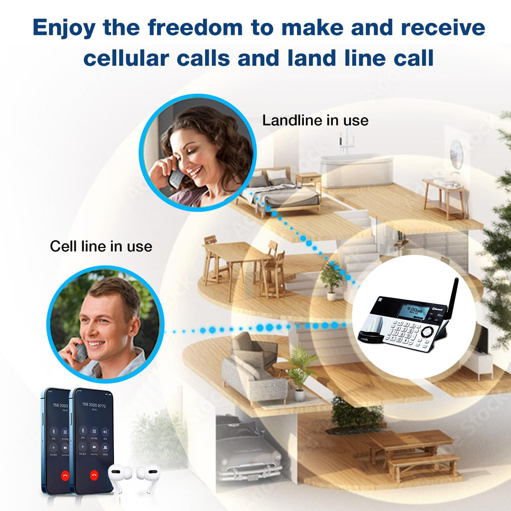 VTech IS8151-2 Super Long Range 2 Handset DECT 6.0 Cordless Phone for Home with Answering Machine, 2300 ft Range, Call Blocking, Bluetooth, Headset Jack, Power Backup, Intercom, Expandable to 12 HS