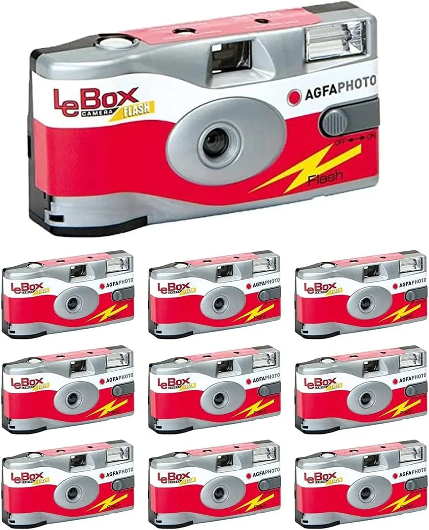 601020 Agfa Flash 35mm Camera Disposable Film 10-Pack LeBox 27 Camera 400
