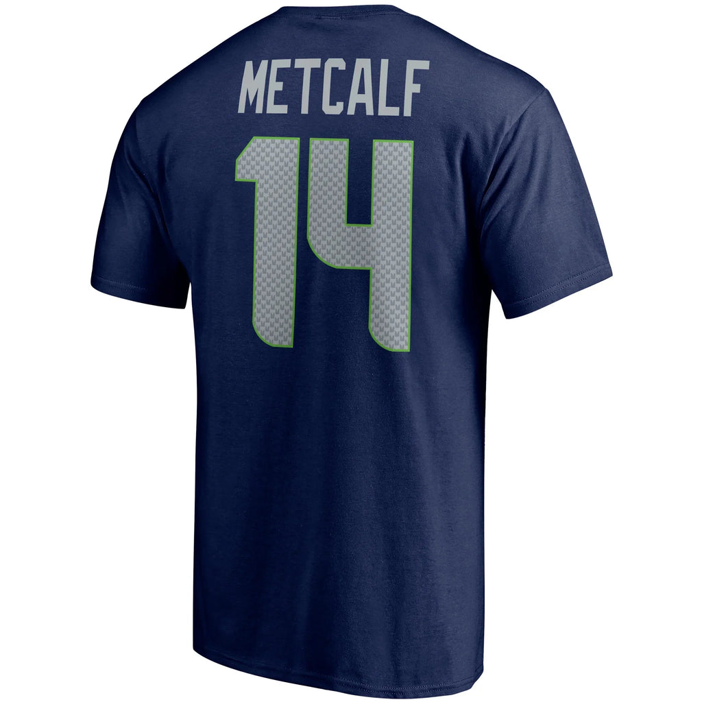 Navy DK Player Men's Number Seahawks Fanatics & Metcalf Icon Branded Seattle T-Shirt Name College