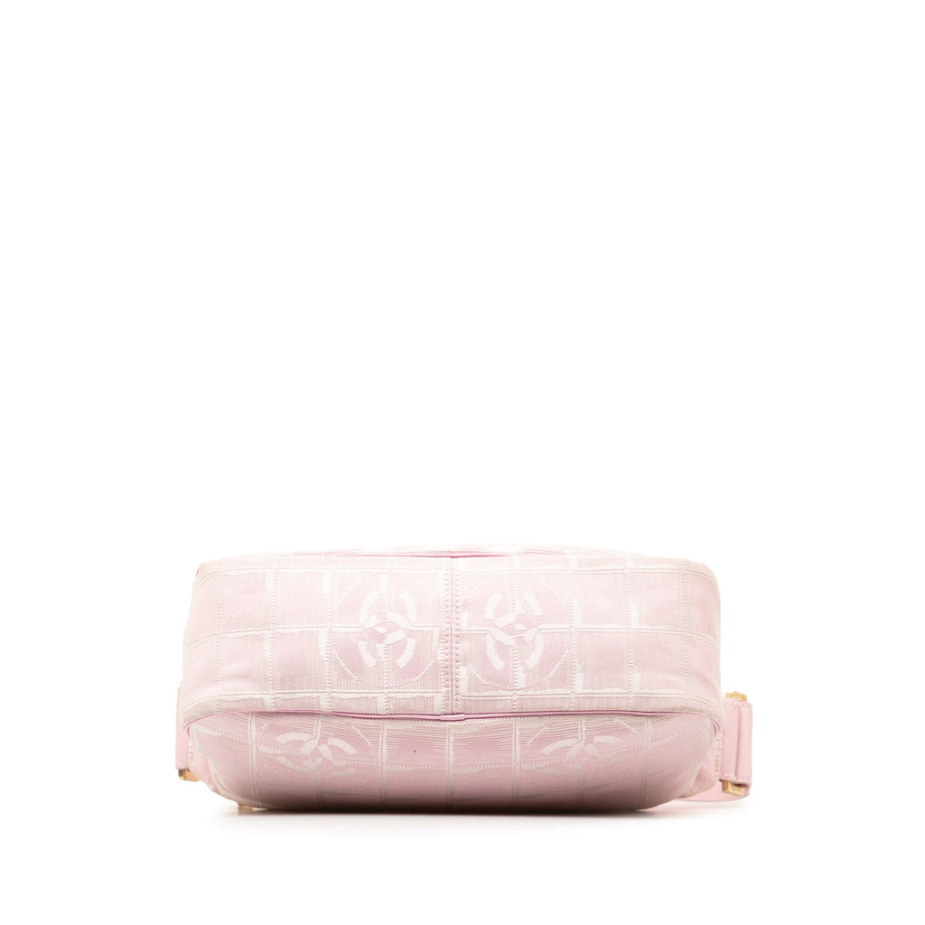 Fabric HandleBag Travel Line Chanel New Handbag Authenticated Unisex (Good) Pink Top Nylon Pre-Owned