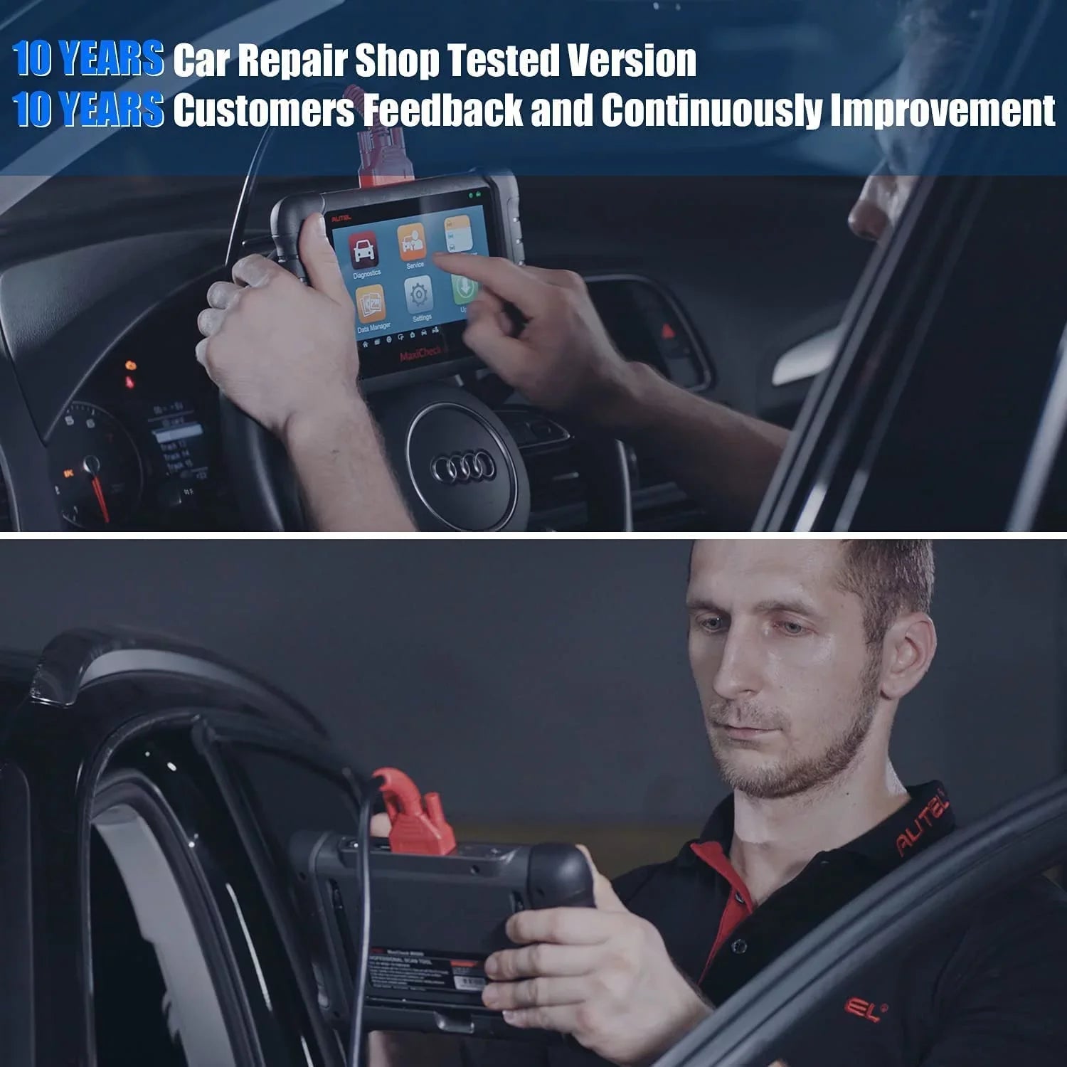 MK80 Diagnosis Scanner Diagnostic All System OBD2 MaxiCheck Diagnostic Scanner & Same System of with MX808 OBD2 Autel Full IMMO/EPB/SAS/BMS/TPMS/DPF, Professional functionalities Tool,