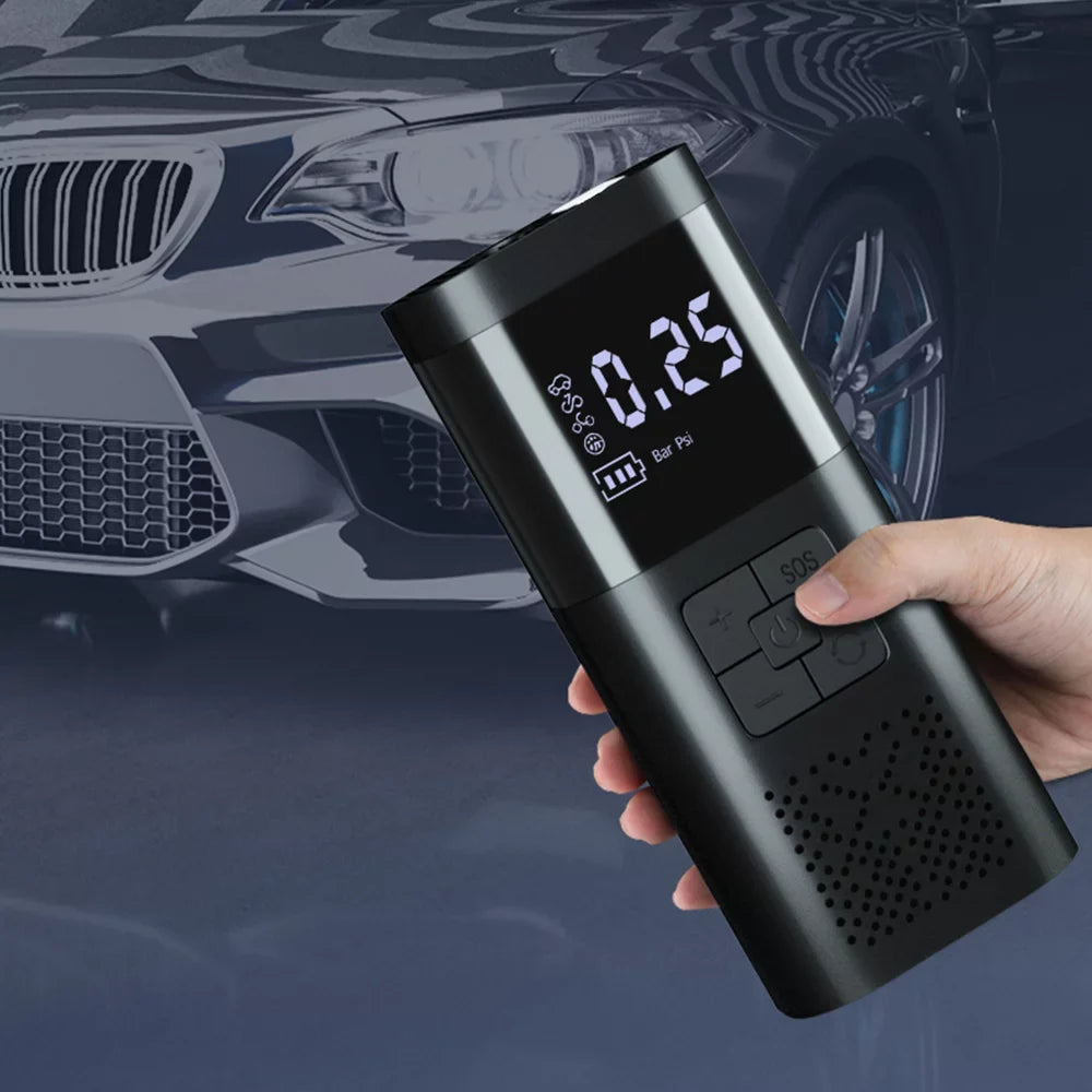 Pump Digital Electric and Display for LCD self-inflating Car oxygen Tyre Balls Apexeon Motorcycle with Cushions - Pump