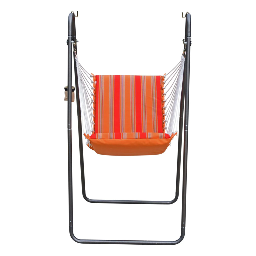 Collection Stand with The Chair Hammock and Acrylic Hamptons Soft 64" Comfort Red Orange