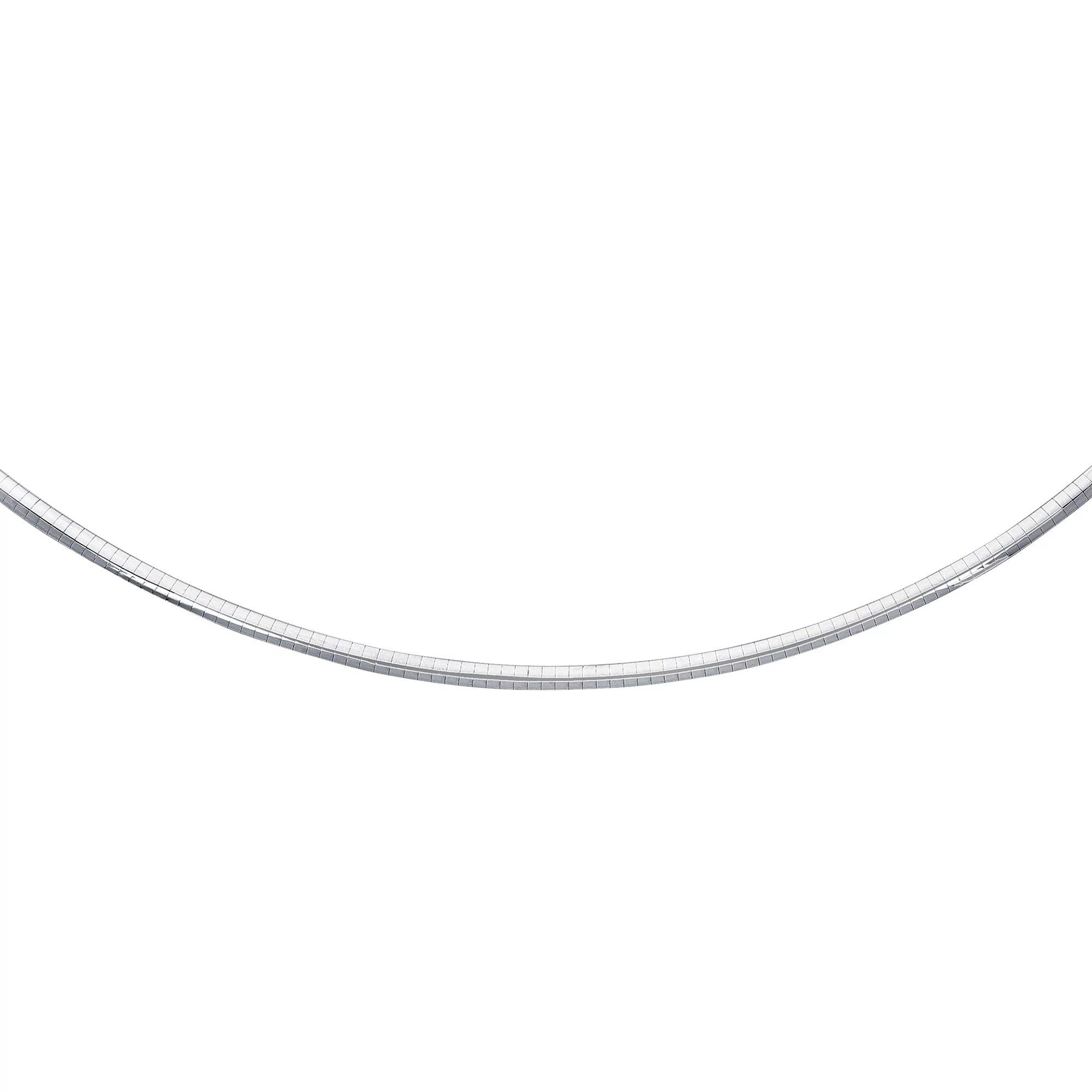 Round Necklace mm Sterling Omega Claw Rhodium w/Lobster Clasp JewelStop Classic 18" 4 Silver