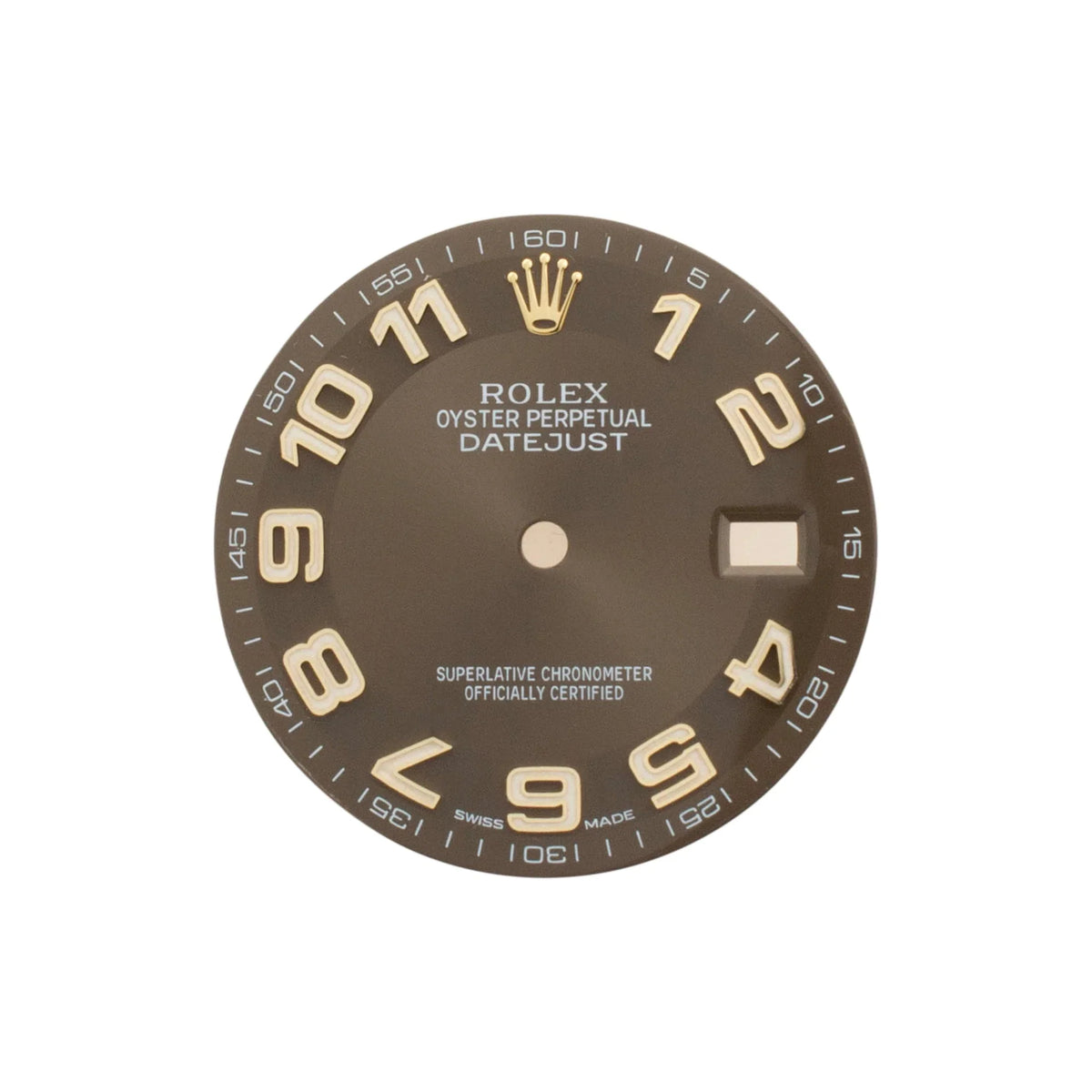 Numerals Datejust Factory 36MM Gold Brown Arabic Chocolate Rolex & Dial Sunburst