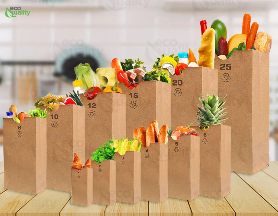 Gift (2 Paper (4 7/8") Pound Kraft lb) Bags, Capacity) Mini 7/16" Count] Small Bag Party Bags, - Snacks, 5/16" 7 Lunch (2 Merchandise, [1500 Brown Grocery, x Bags 2 x EcoQuality by Small Paper