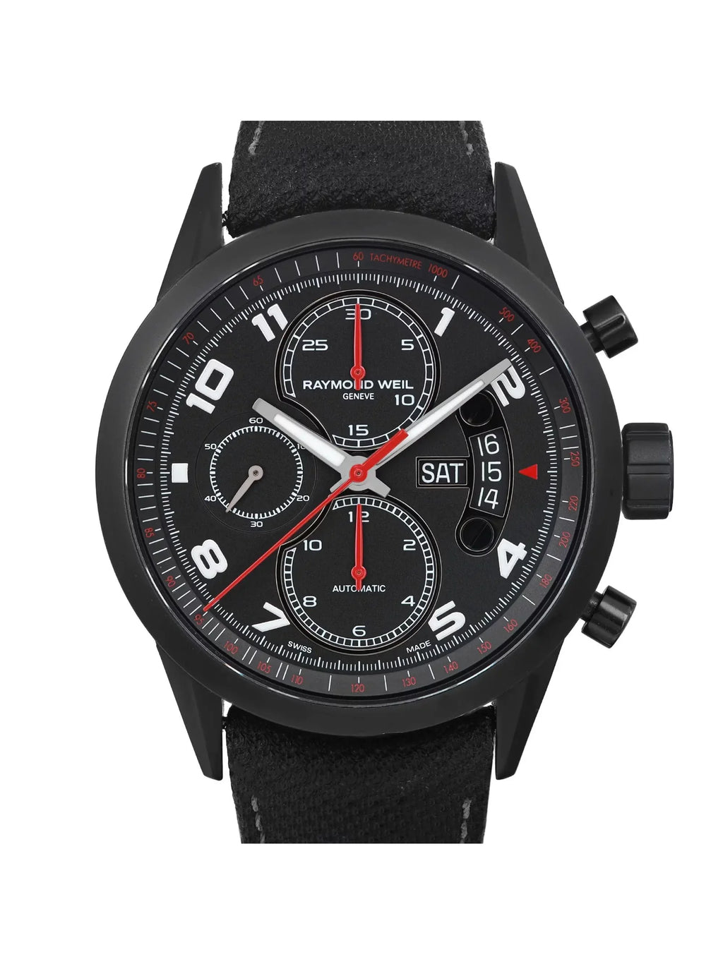 Steel Men's Raymond 7730-BK-05207 Dial Black Watch Freelancer Weil Automatic