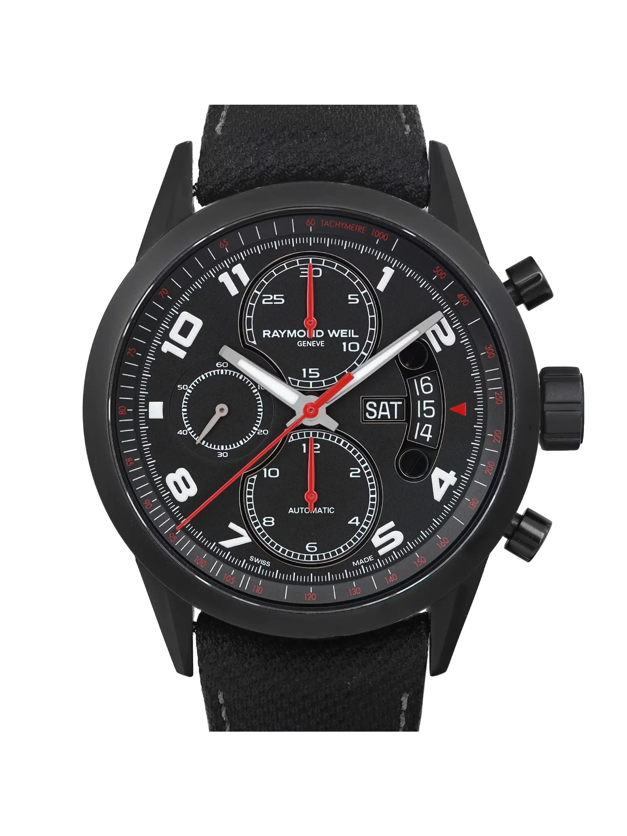Steel Men's Raymond 7730-BK-05207 Dial Black Watch Freelancer Weil Automatic