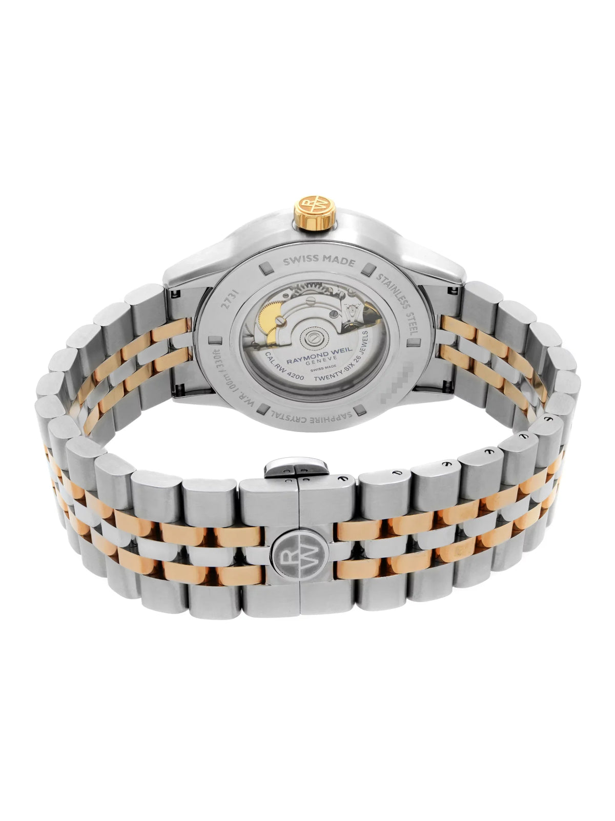 Weil Black Mens Steel Freelancer Watch Automatic Raymond 2731-SP5-20001 Dial