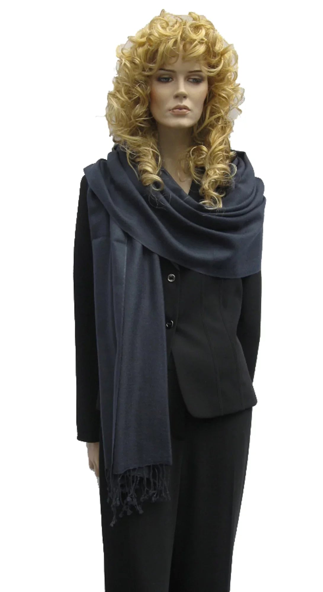 Shawl/Cashmere Shawl) Shawl/Shawls/Scarf/Scarves/Wrap/Stole/Muffler/Cape/Ruana/Blanket/Throw/Pashmina Regular Charcoal (Dark Scarf/Wool/Silk