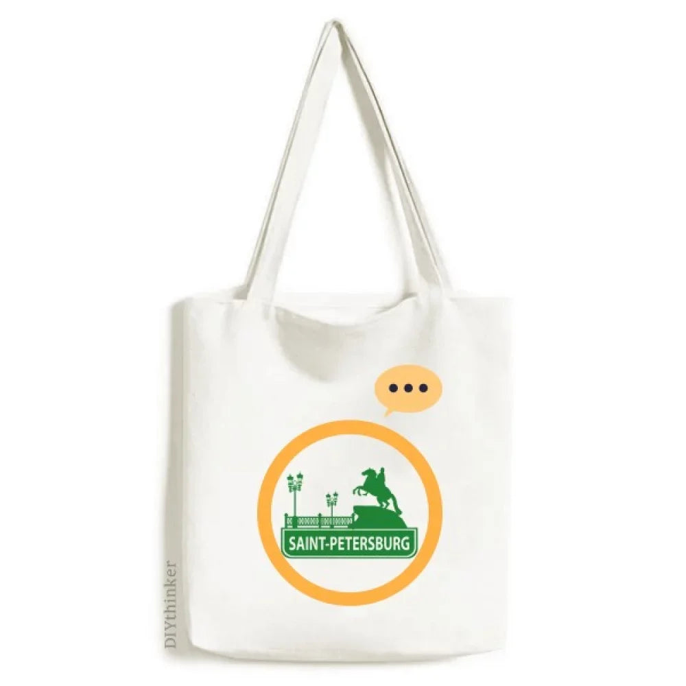 Bag Shoulder Petersburg America Sack Landmark Tote Expression Canvas
