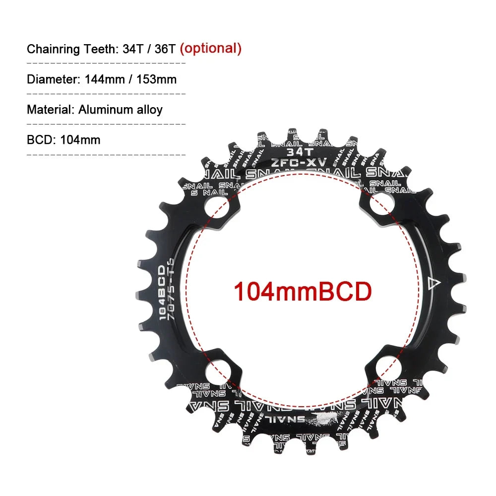 170MM Biking Bike Set Alloy 8/9/10/11 - Speed - Aluminum Ideal Mountain for MEROCA for Crank 104 BCD Single Crankset, Enthusiasts Ring