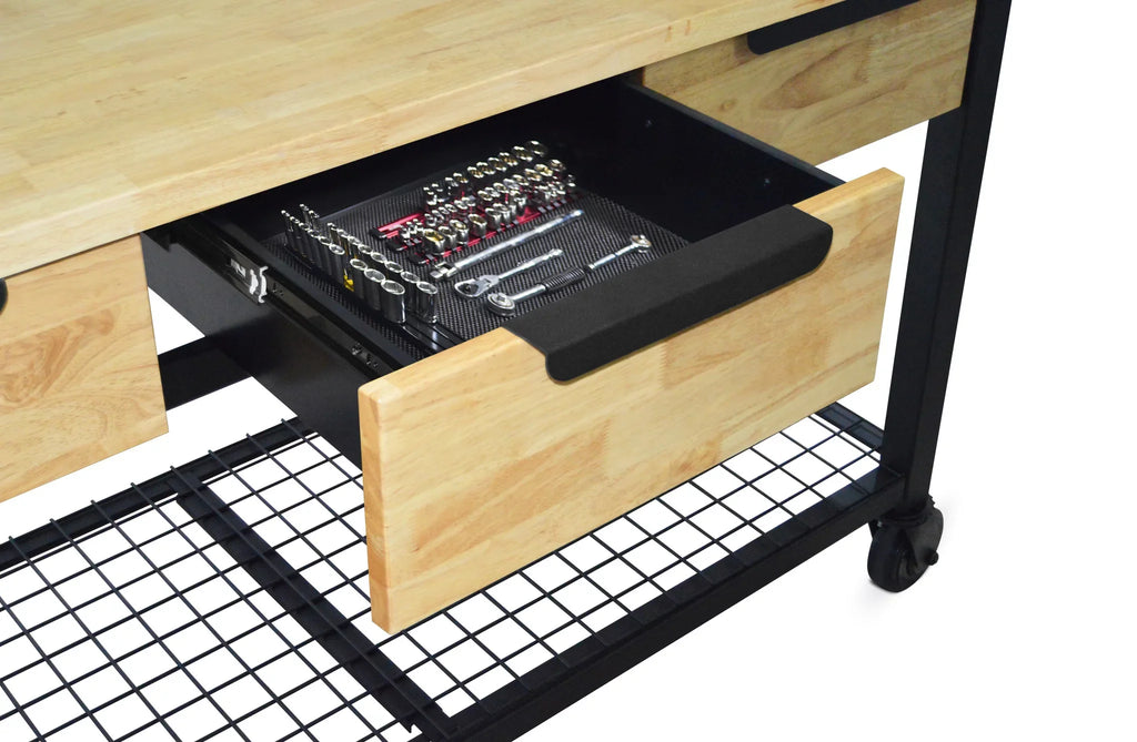 62" Metal Wood Rove Industrial Workbench &