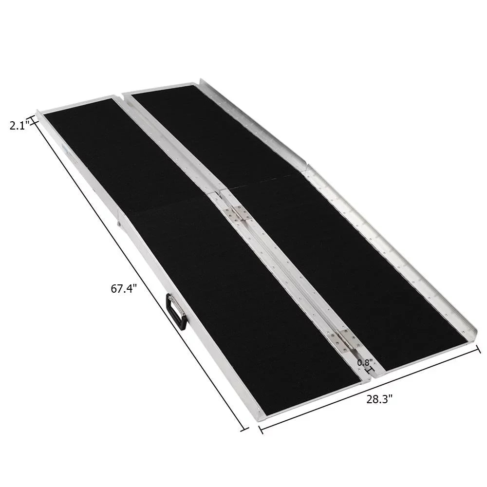 28" Mobility Ramp Carrier Non-skid Ktaxon Scooter x Wheelchair 72" Aluminum 6FT Multifold mobile