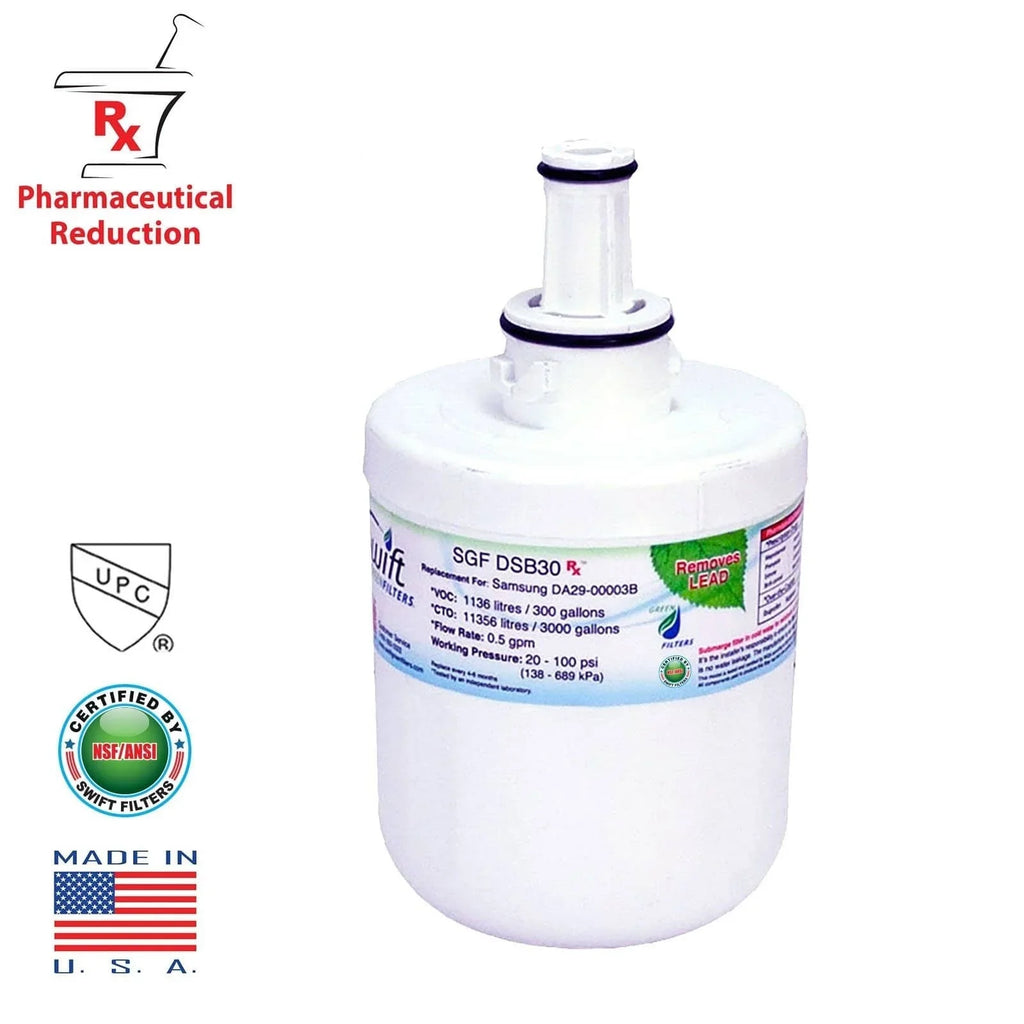 Filters Pharmaceutical Rx 3) Green for Water SGF-DSB30 Replacement Refrigerators Swift Filters(Pack of Samsung DA2900003G